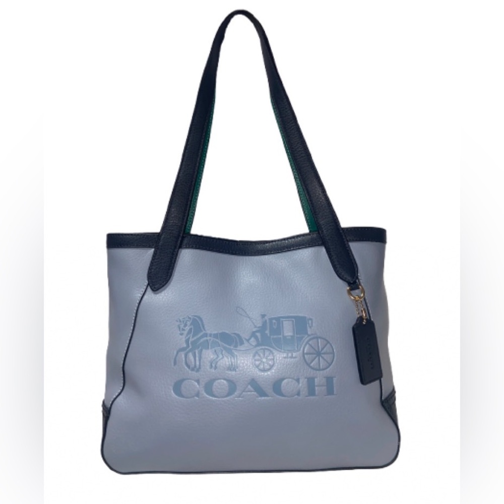 Coach TOTE 27 IN COLORBLOCK WITH HORSE AND CARRIAGE excellent condition - Picture 2 of 8
